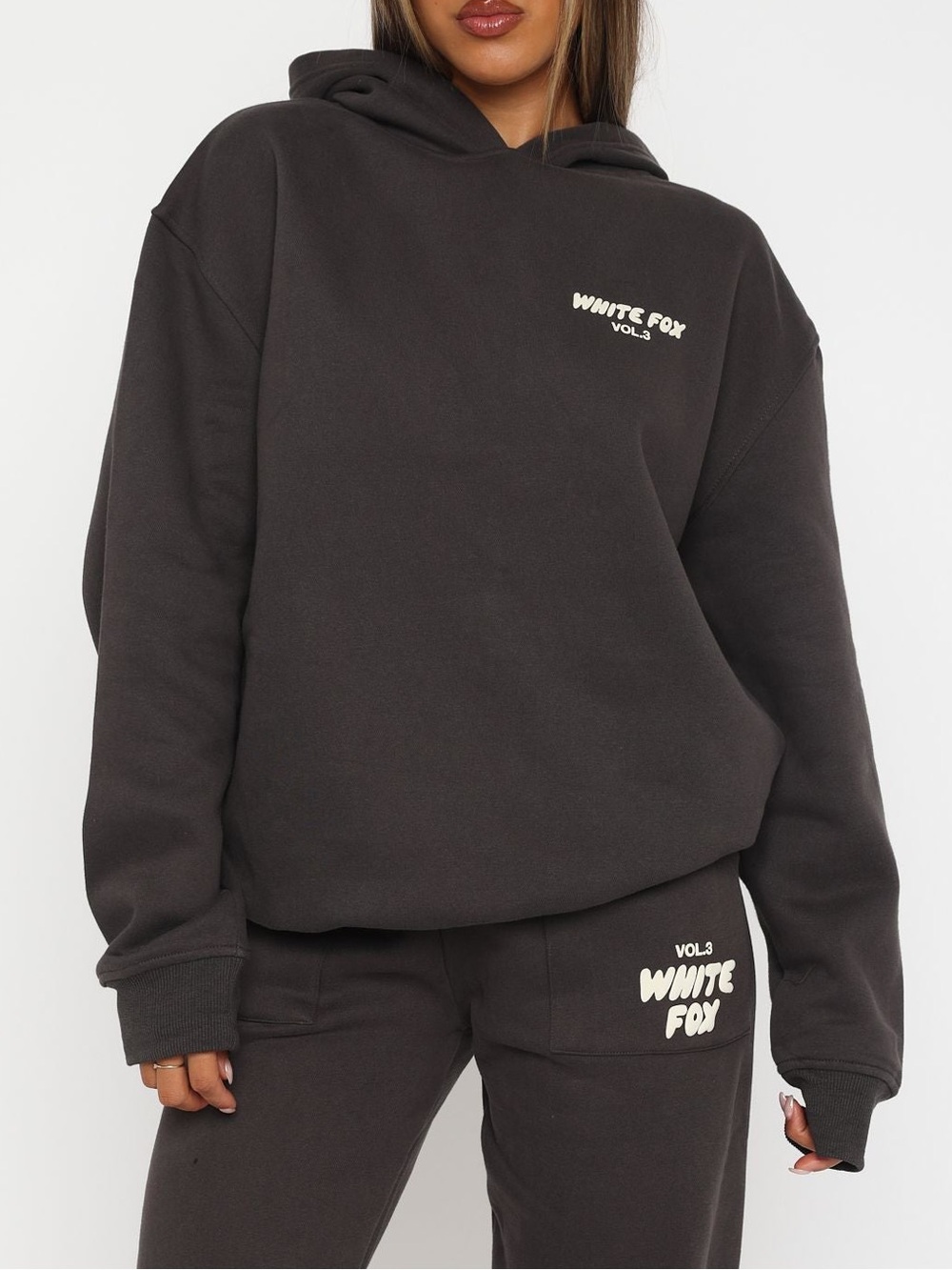 White Fox Offstage Hoodie Shadow xxs/xs NWOT